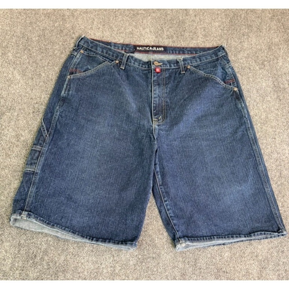 VTG NAUTICA MENS Jeans Short 5 POCKET Blue High Rise Inseam 12.5" Size 40